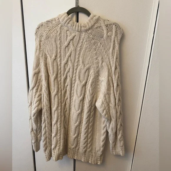 Zara Cream Cable Knit Chunky Sweater - Picture 3 of 3